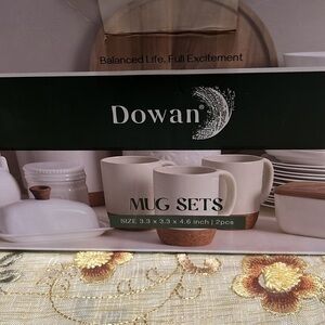 Dowan coffee mugs 15 oz mug set of 2 large ceramic coffee mug with cork botto